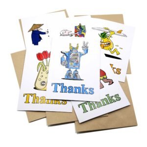 Thanks.London - Thanks. Multi Character Pack Greetings Cards - 3 TGC01 1
