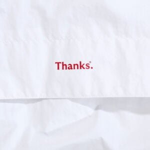 Thanks.London - Nylon Track Jacket - White - Bonsai Kobayashi printed graphic - 6 Box 6 TNTJ01 White Track Jacket detail Back small red Logo