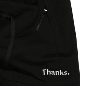 Thanks.London - Black Tech Jogger Pant - Small embroidered White logo® -